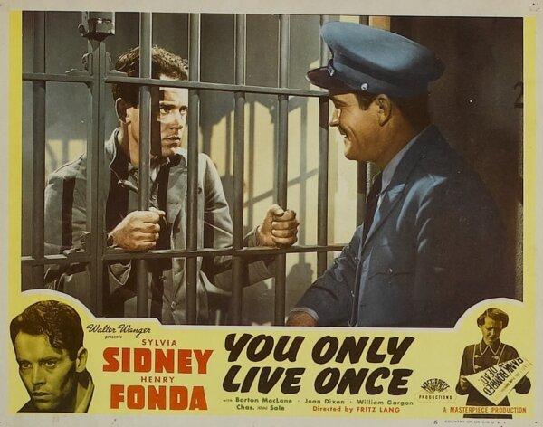 Lobby card with Henry Fonda (L) in the film "You Only Live Once." (MovieStillsDB)