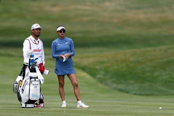 Alison Lee of the United States prepares to play a shot on the eighth hole during the first round of the Meijer LPGA Classic in Grand Rapids, Mich., on June 13, 2024. (Raj Mehta/Getty Images)