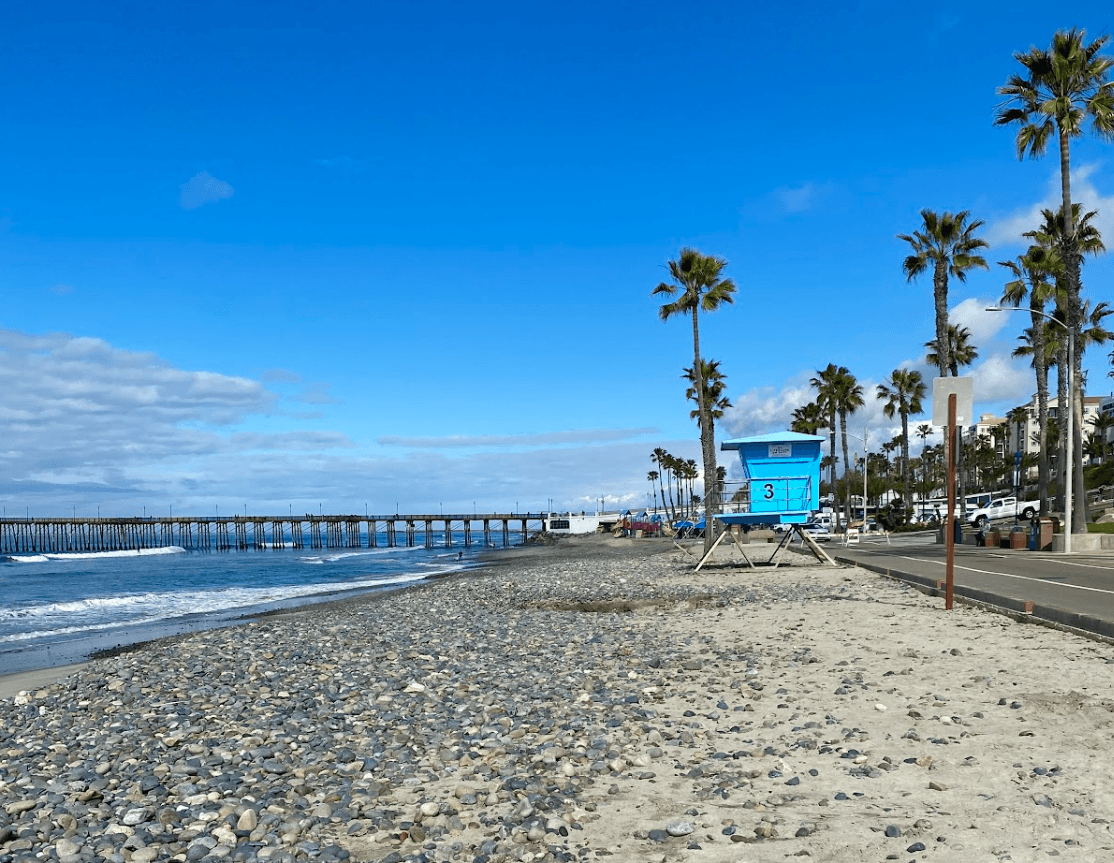 The Oceanside Pier is seen off in the distance in Oceanside, Calif., on March 7, 2024. (Kimberly Hayek/The Epoch Times)