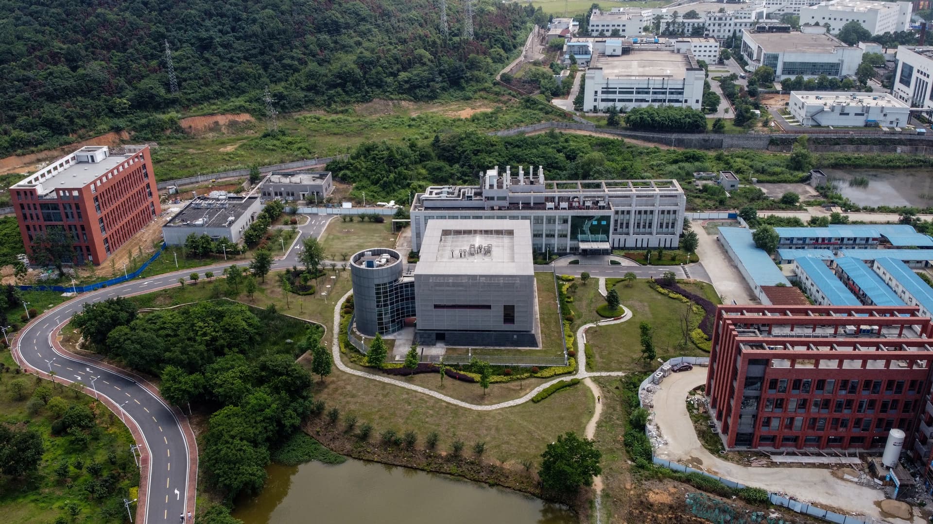 This aerial view shows the P4 laboratory (C) on the campus of the Wuhan Institute of Virology in Wuhan in China's central Hubei Province on May 27, 2020. (Hector Retamal/AFP via Getty Images)
