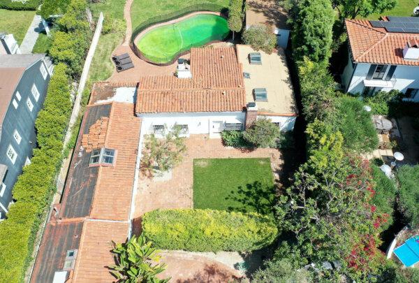 An aerial view of Marilyn Monroe's final home in the Brentwood neighborhood in Brentwood, Calif., on Sept. 14, 2023. (Mario Tama/Getty Images)