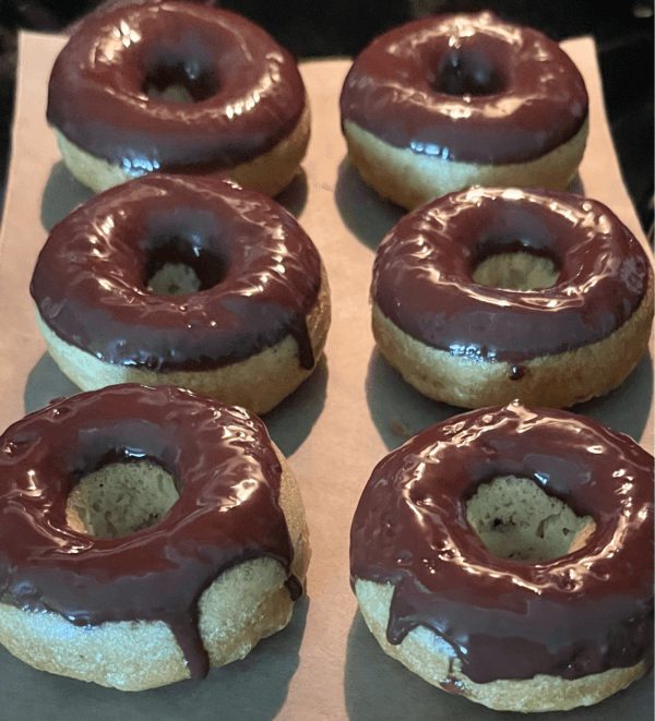 Chocolate glazed donuts. (Courtesy of JillyBean’s Keto Bakery)