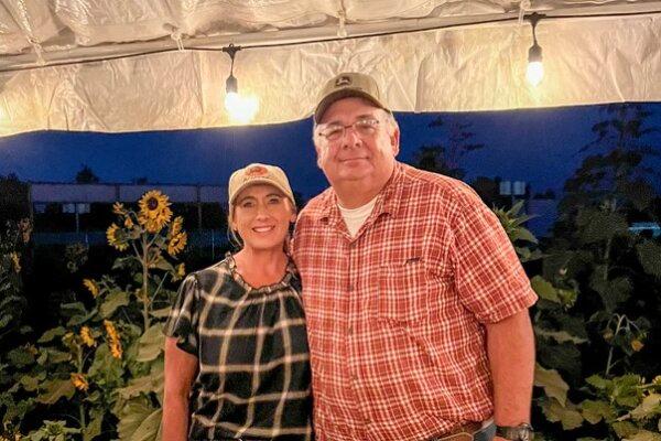 Owner of Sunflower Farm Stand Mike Strambi (R) and his wife Angela. (Courtesy of Mike Strambi)