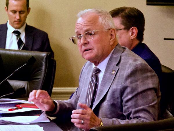 Assemblyman Tom Lackey speaks during the Assembly Public Safety Committee's hearing for Senate Bill 1414 at the Capitol in Sacramento on July 2, 2024. (Travis Gillmore/The Epoch Times)