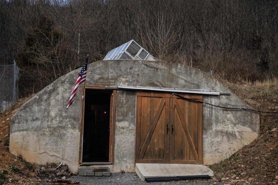 A bunker at Fortitude Ranch in Mathias, W.V., on March 13, 2020. Fortitude Ranch members, a group of survivalists, have up to two weeks each year to use the rural retreat, enjoying nature, hiking, or trout fishing in the Lost River. (Nicholas Kamm/AFP via Getty Images)