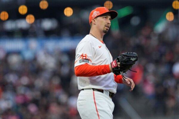 Giants pitcher Blake Snell returns from the injured list against the Blue Jays in San Francisco on July 9, 2024. (Godofredo A. Vásquez/AP Photo)