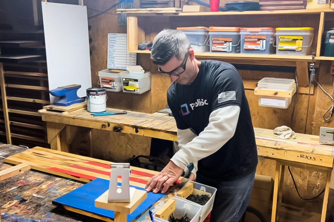 Your American Flag Store founder James Staake makes a U.S. flag. (Courtesy of James Staake)