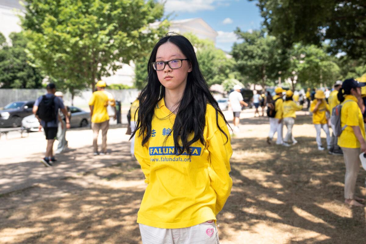 Zhang Huaqi, after participating in a rally and a march calling for an end to the Chinese Communist Party’s 25-year-long persecution of the spiritual practice in Washington on July 11, 2024. (Madalina Vasiliu/The Epoch Times)