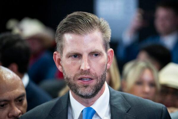 Eric Trump attends the 2024 Republican National Convention (RNC) in Milwaukee, Wis., on July 15, 2024. (Madalina Vasiliu/The Epoch Times)