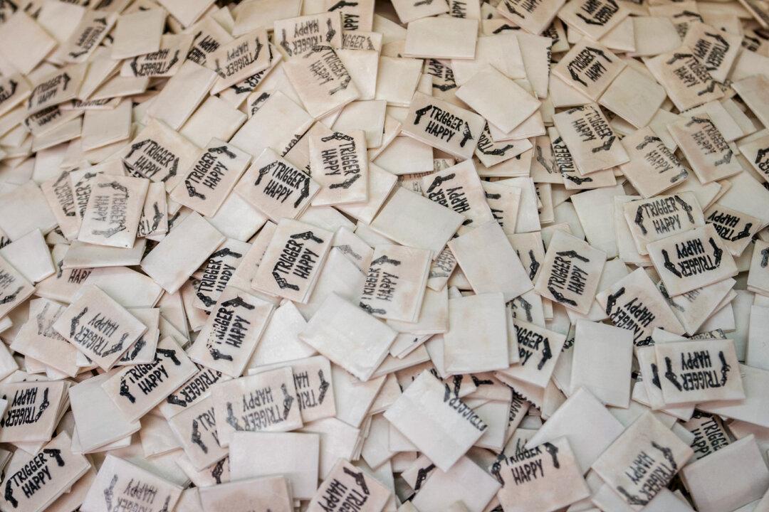 Pouches of fentanyl are displayed at the Drug Enforcement Administration (DEA) Northeast Regional Laboratory in New York on Oct. 8, 2019. As many as seven in 10 pills seized by the DEA contain a lethal dose of fentanyl. (Don Emmert/AFP via Getty Images)