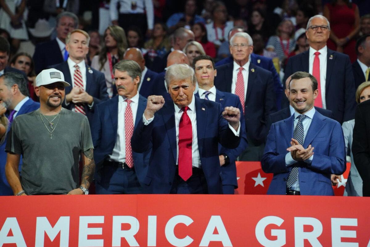 Former President Donald J. Trump during the Republican National Convention (RNC) in Milwaukee, Wis., on July 18, 2024. (Madalina Vasiliu/The Epoch Times)