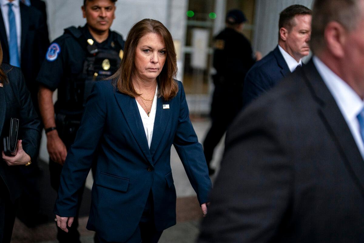 United States Secret Service Director Kimberly Cheatle departs the Rayburn House Office Building following her testifying before the House Oversight and Accountability Committee in Washington on July 22, 2024. (Kent Nishimura/Getty Images)