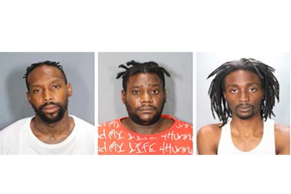 Jamonte Fitzgerald Johnson (L), Claude Bertran Bell (C), and E’Shon Dwayne Dodson were convicted in connection with the June 15 robbery of a U.S. Secret Service agent in Tustin, California. (Courtesy of Tustin Police Department)