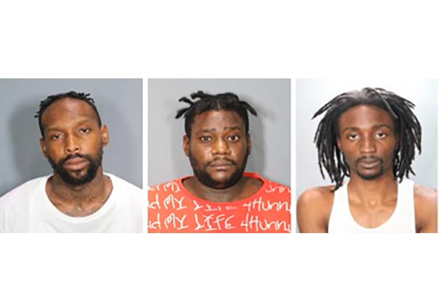 Jamonte Fitzgerald Johnson (L), Claude Bertran Bell (C), and E’Shon Dwayne Dodson are in custody in Orange County. (Courtesy of Tustin Police Department)