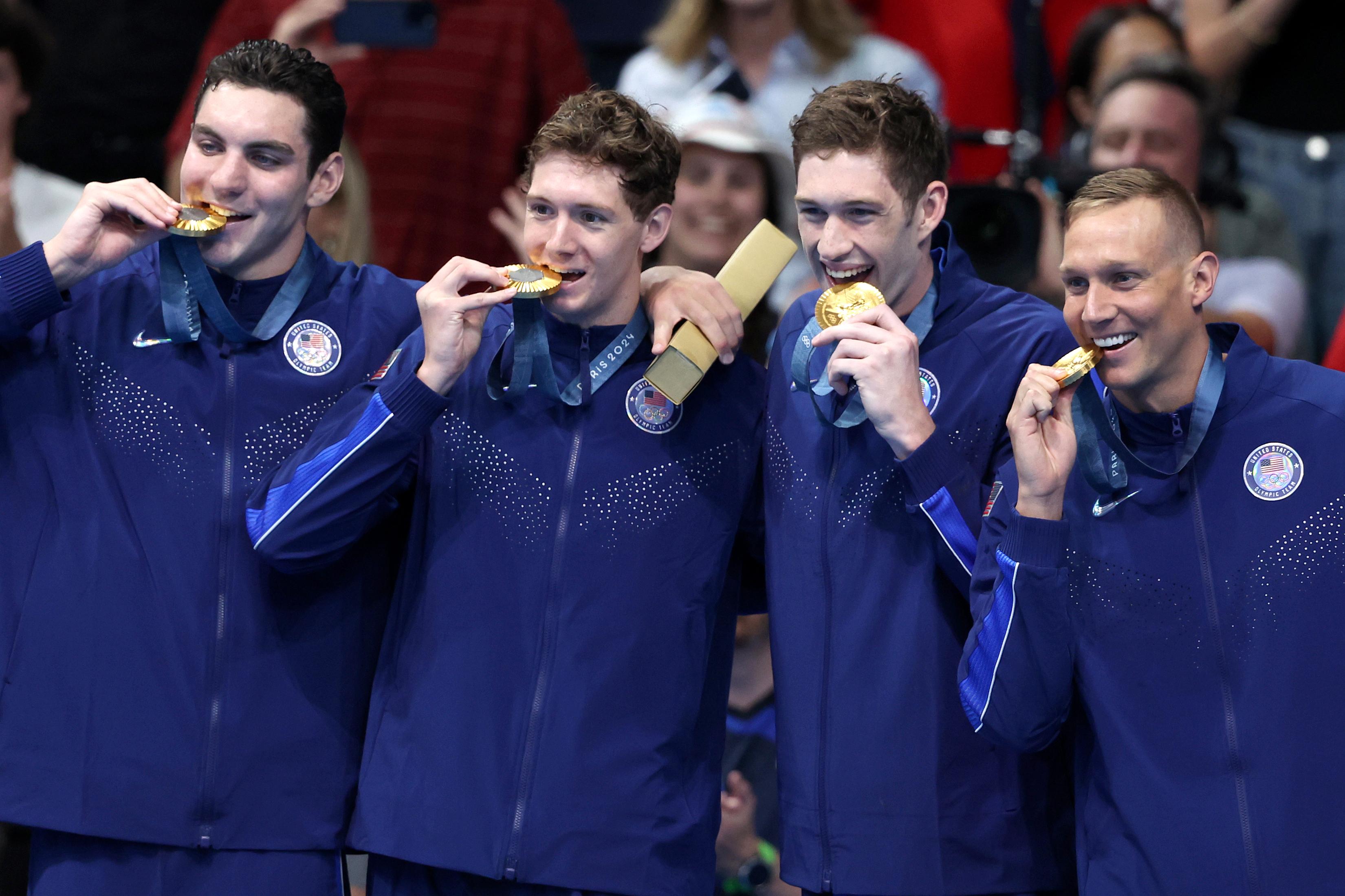 US Wins First Gold at Paris Olympics in Men’s Freestyle Relay