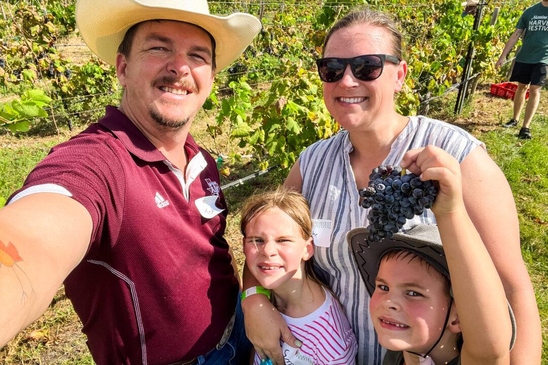 Katie Bridge visits the Messina Hof Winery with her family in Bryan, Texas, on Aug. 12, 2023. (Courtesy of Timothy Bridge)