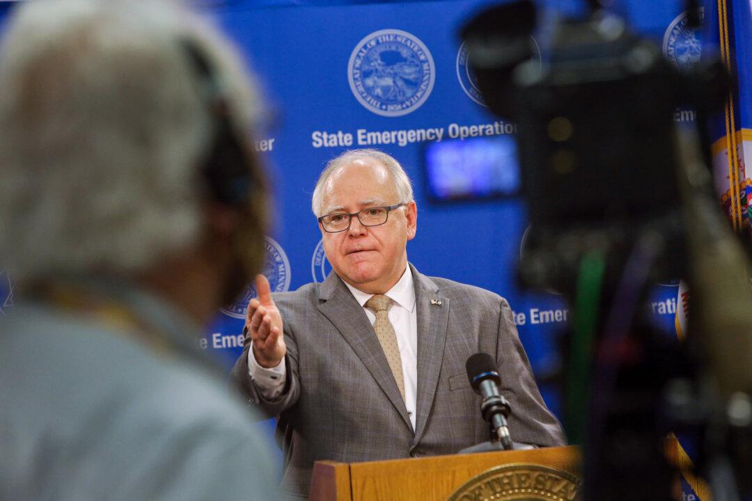 Minnesota Gov. Tim Walz speaks to the press in St. Paul, Minn., on June 3, 2020. (Scott Olson/Getty Images)