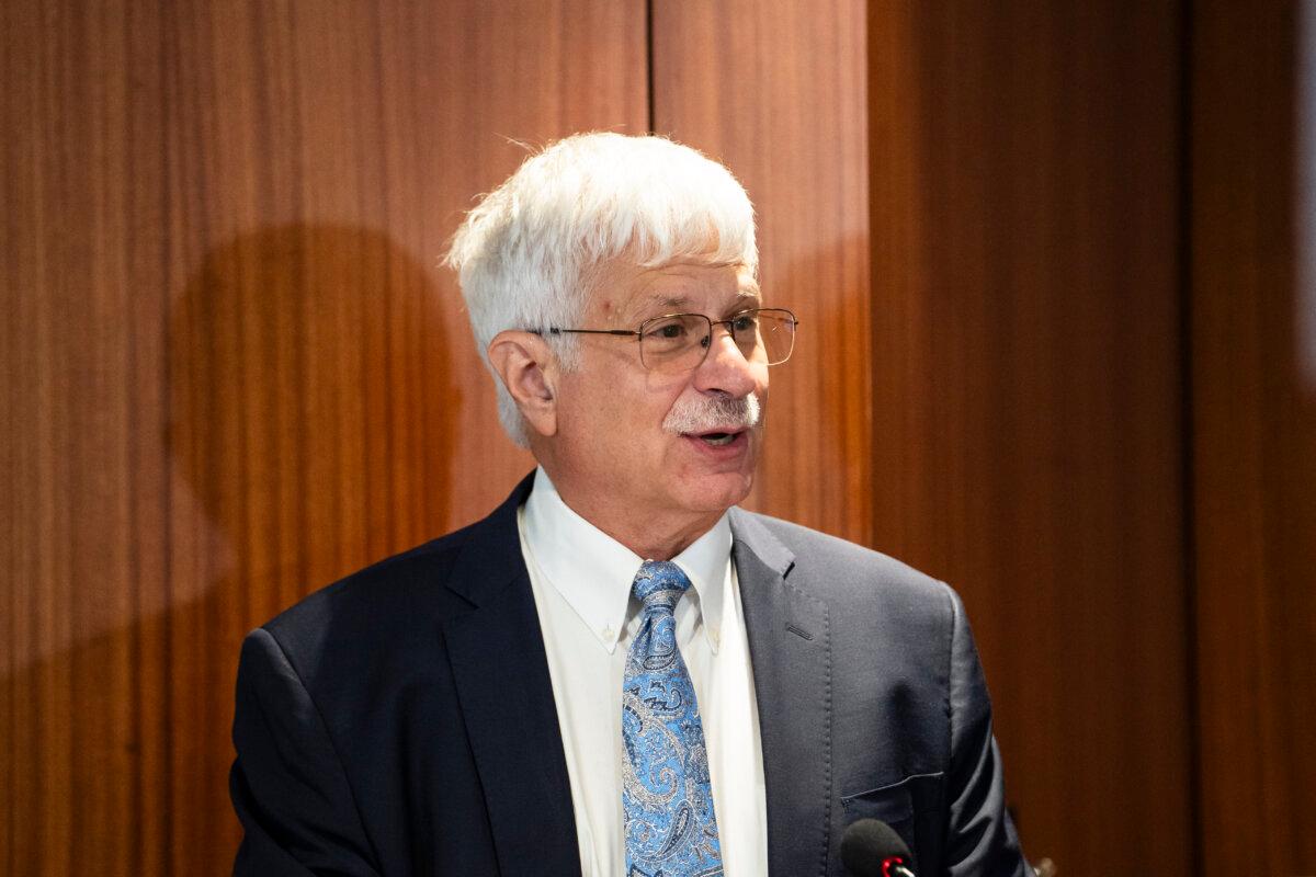 Robert Destro, former assistant U.S. secretary of state for democracy, human rights, and labor, speaks during a news conference in Washington on Aug. 9, 2024. (Madalina Vasiliu/The Epoch Times)