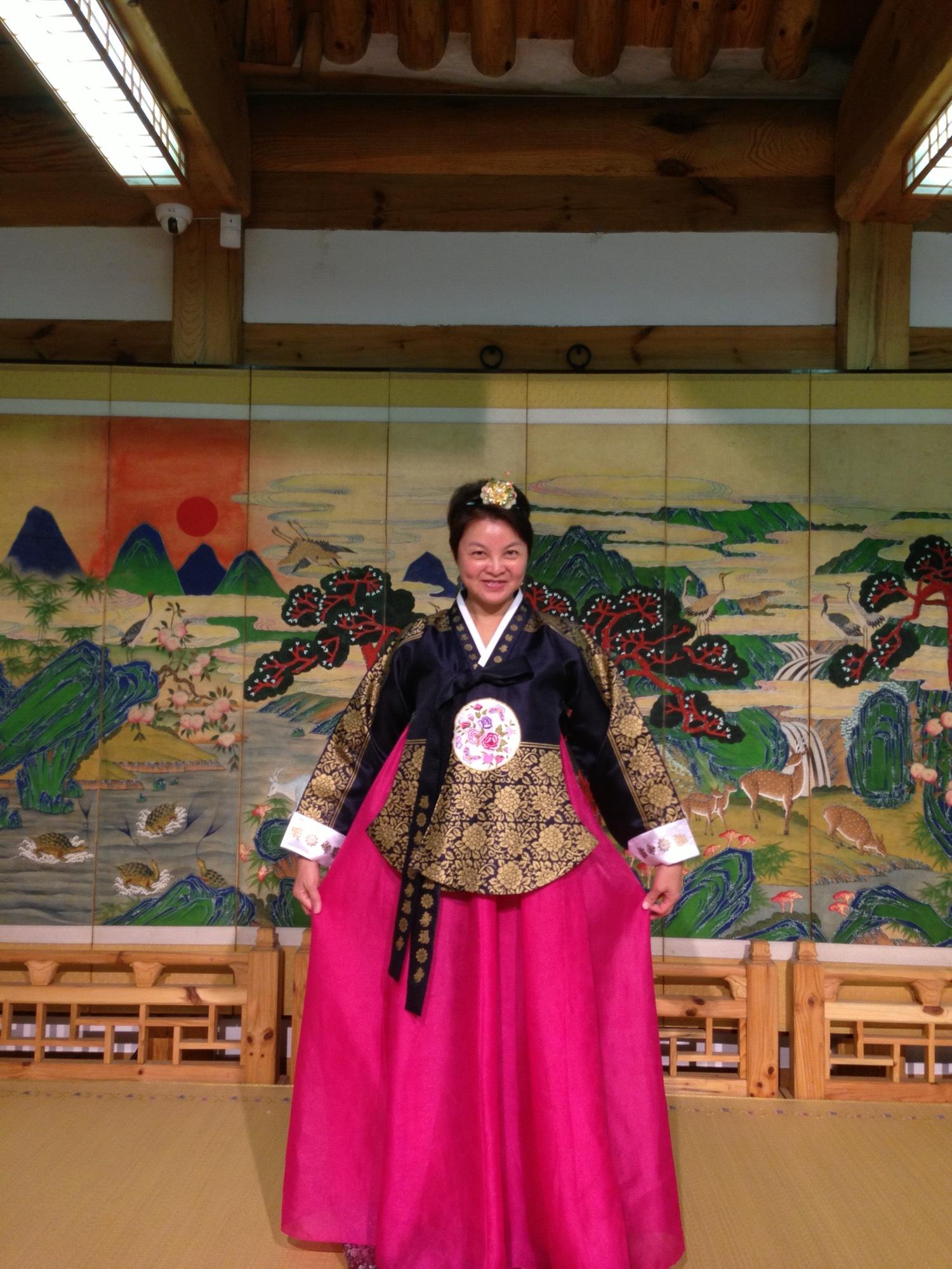 A photo of Ma wearing a Hanbok in Korea in 2017. (Courtesy of Kathy Ma)