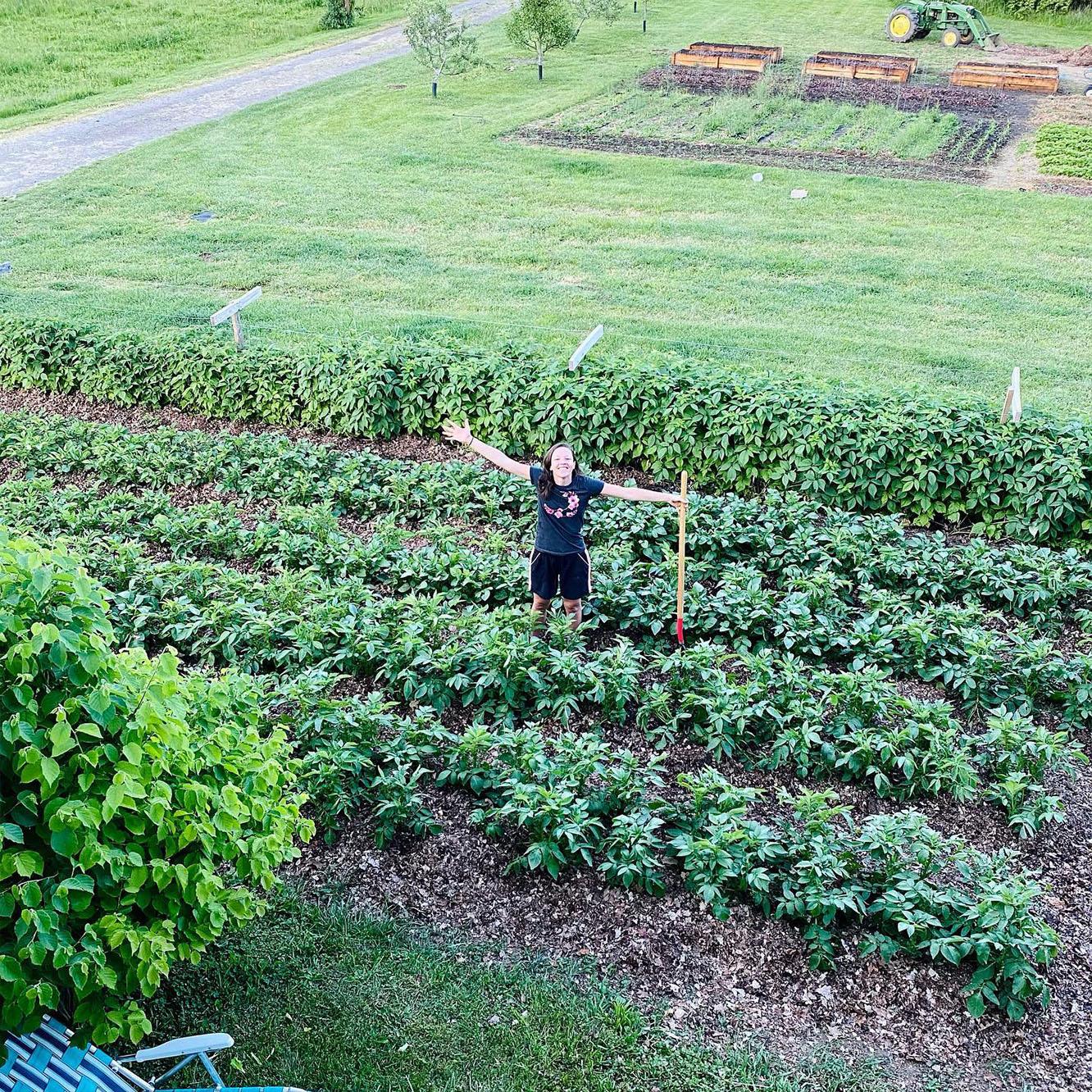 Mrs. Knox working in the garden. (Courtesy of <a href="https://www.instagram.com/morethanfarmers/">@morethanfarmers</a>)