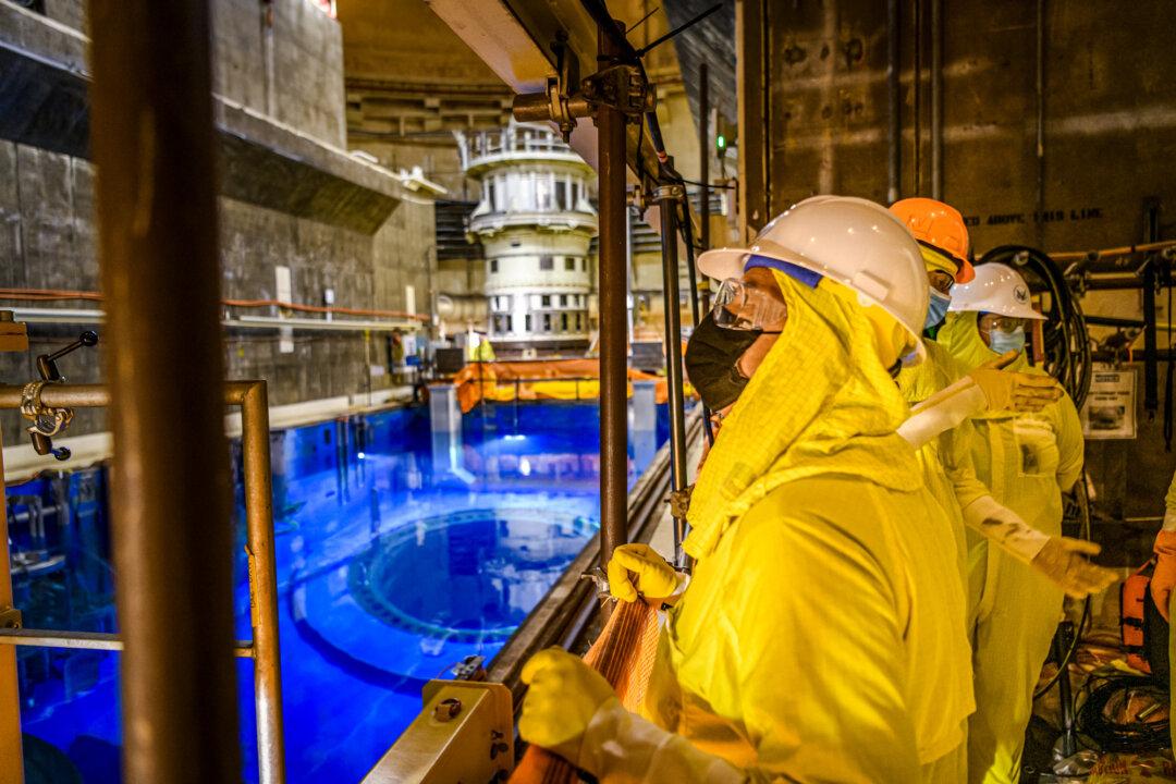 U.S. Nuclear Regulatory Commission Commissioner David Wright observes the process of dismantling reactor components, during a tour of the Unit 2 containment at the San Onofre Nuclear Generating Station, in this file photo. (Southern California Edison/CC BY 2.0)