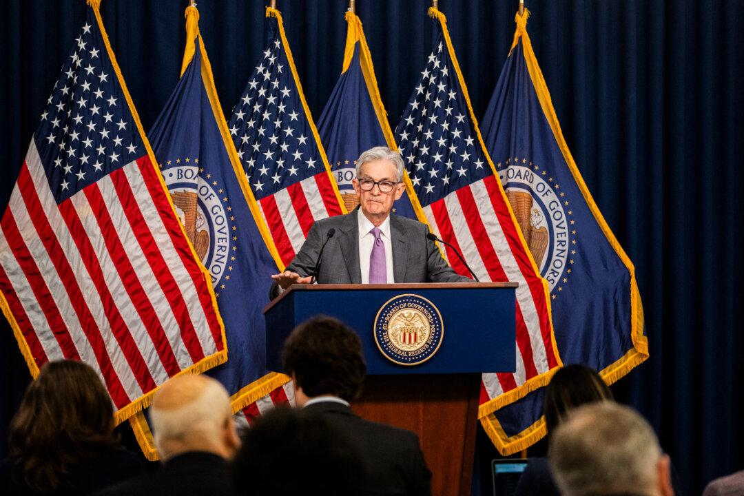 U.S. Federal Reserve Chairman Jerome Powell speaks during a news conference at the Federal Reserve in Washington on July 31, 2024. (Roberto Schmidt/AFP via Getty Images)