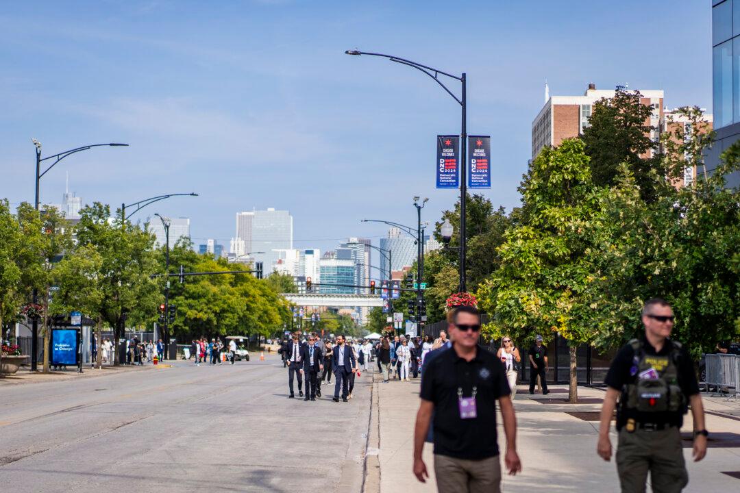 The last day of the Democratic National Convention in Chicago on Aug. 22, 2024. (Madalina Vasiliu/The Epoch Times)