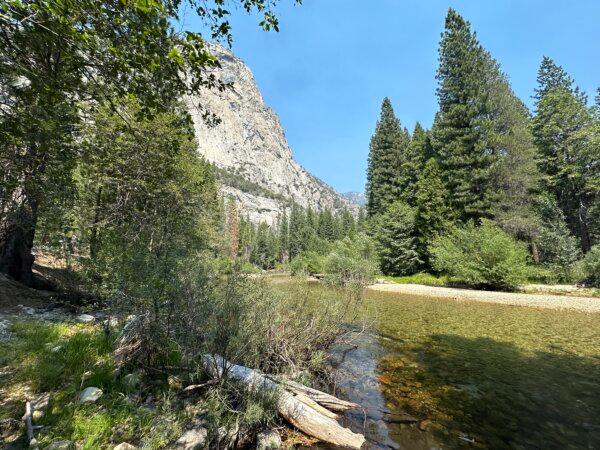 Visitors may stumble upon signs warning of bear activity on their way to Zumwalt Meadow in the Cedar Grove area of Kings Canyon, Calif. (Summer Lane/The Epoch Times)