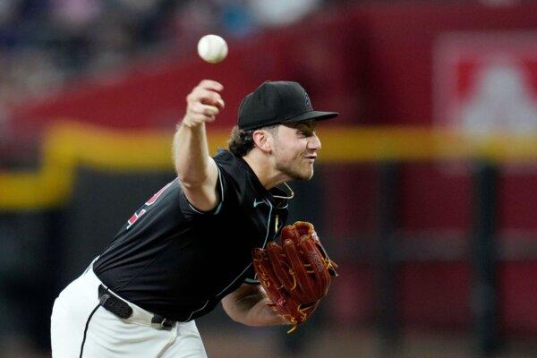 Diamondbacks starter Brandon Pfaadt throws against the Dodgers in Phoenix on Sept. 1, 2024. (Ross D. Franklin/AP Photo)