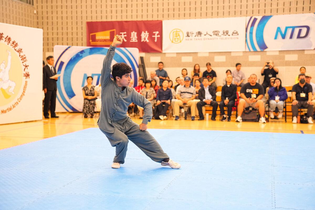 Armilali Pinzon participates in the NTD International Traditional Chinese Martial Arts Competition finals in Waldwick, N.J., on Sept. 2, 2024. (Larry Dye/The Epoch Times)