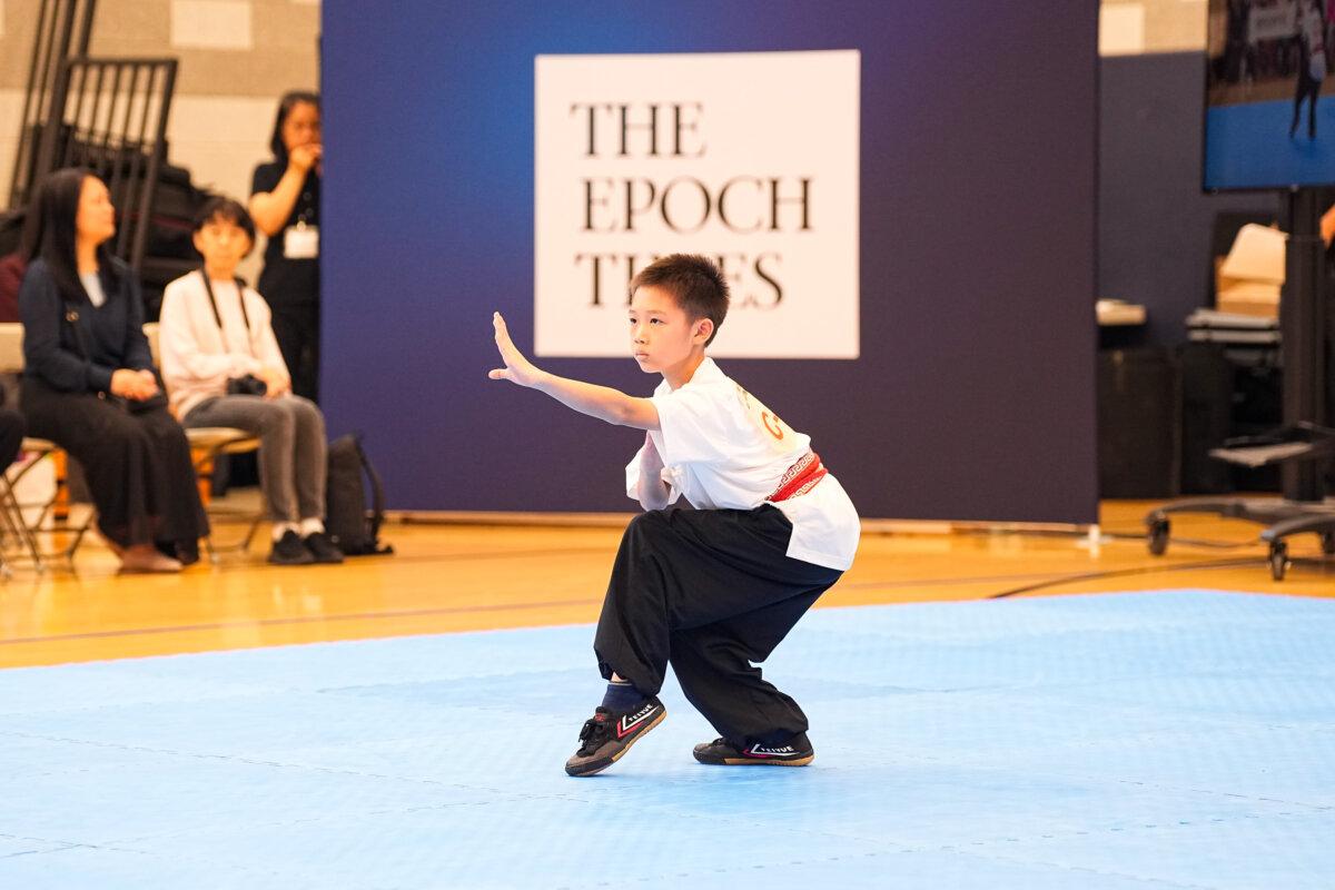 En-Ruei Yang participates in the NTD International Traditional Chinese Martial Arts Competition finals in Waldwick, N.J., on Sept. 2, 2024. (Larry Dye/The Epoch Times)