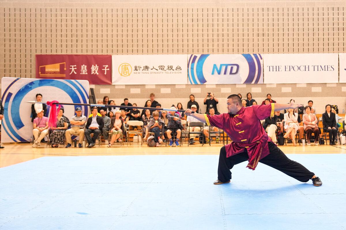 Shao-Hsuan Chen participates in the NTD International Traditional Chinese Martial Arts Competition finals in Waldwick, N.J., on Sept. 2, 2024. (Larry Dye/The Epoch Times)