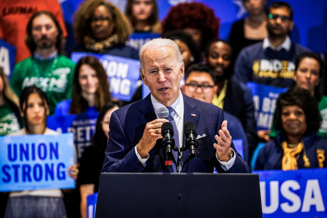 (Left) President Joe Biden speaks during an event in Washington on Sept. 23, 2022. The Biden administration has been actively implementing DEI programs for government employees. (Right) Republican vice presidential candidate, Sen. J.D. Vance (R-Ohio), speaks at an event in Eau Claire, Wis., on Aug. 7, 2024. Vance introduced the Dismantle DEI Act, which would eliminate all DEI programs for federal employees. (Samuel Corum, Adam Bettcher/Getty Images)