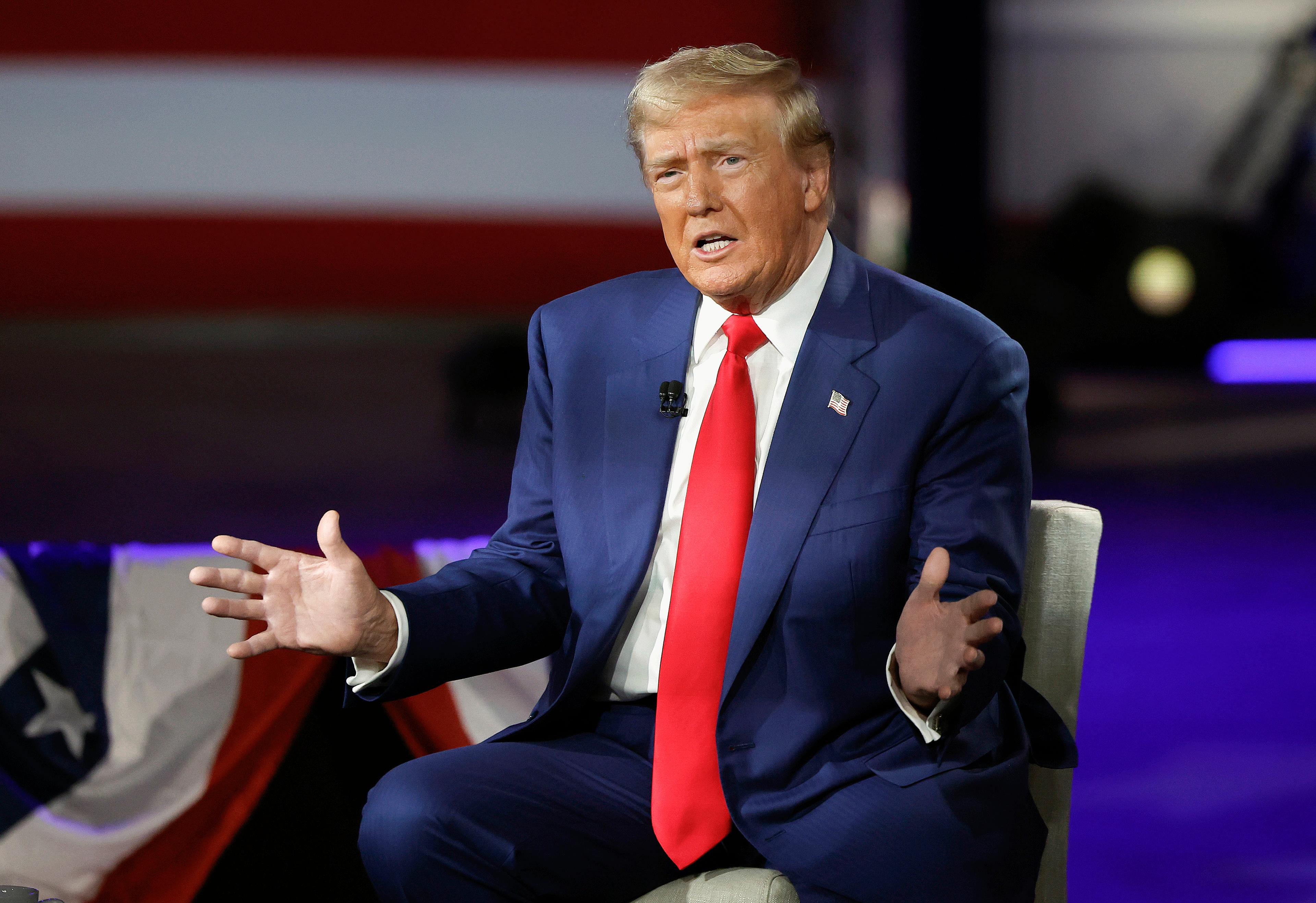 Former President Donald Trump participates in a Fox News Town Hall with Sean Hannity at the New Holland Arena on Sept. 4, 2024 in Harrisburg, Pennsylvania. (Kevin Dietsch/Getty Images)