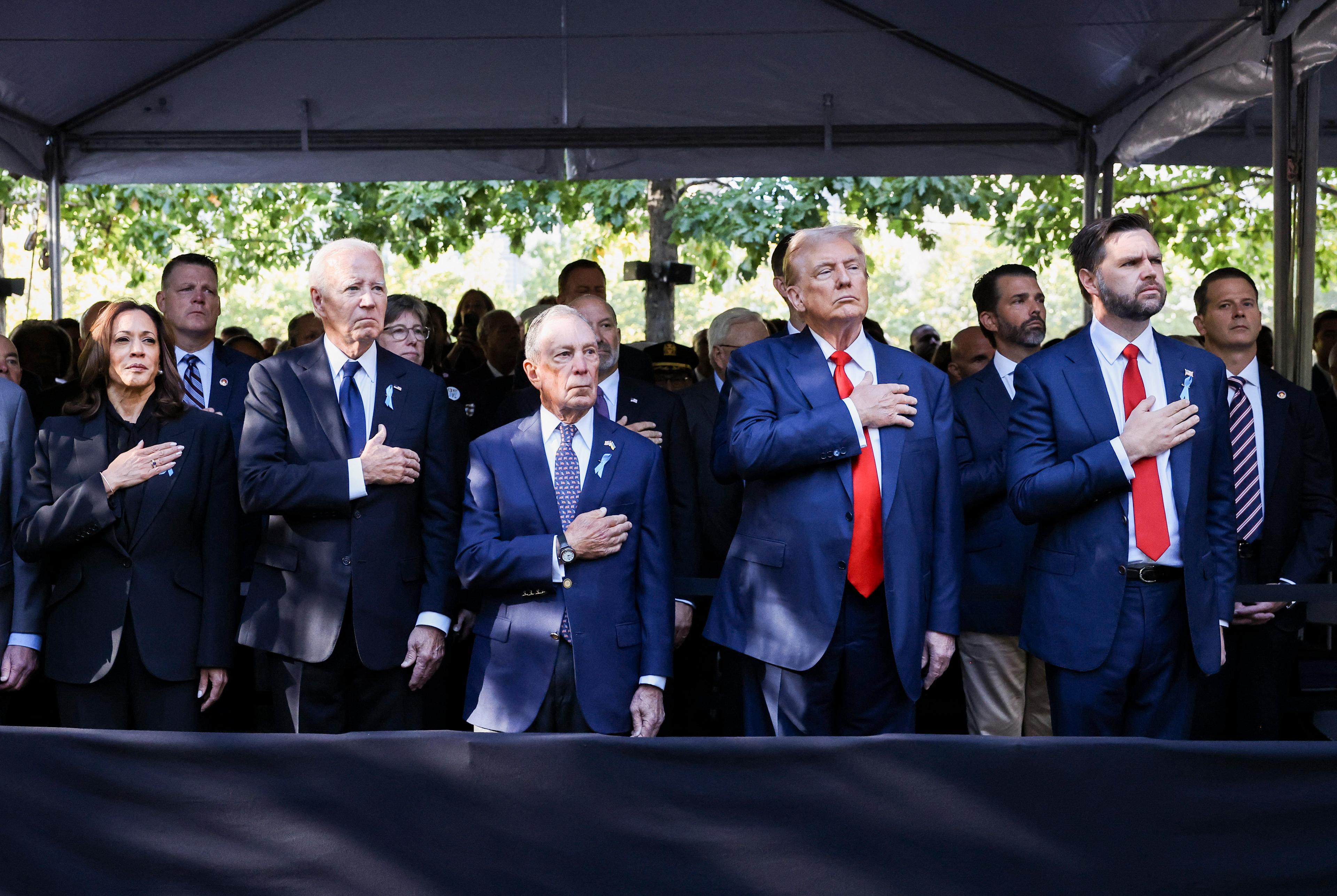 Biden, Harris, Trump Attend 9/11 Remembrance Ceremony on 23rd Anniversary of Attacks