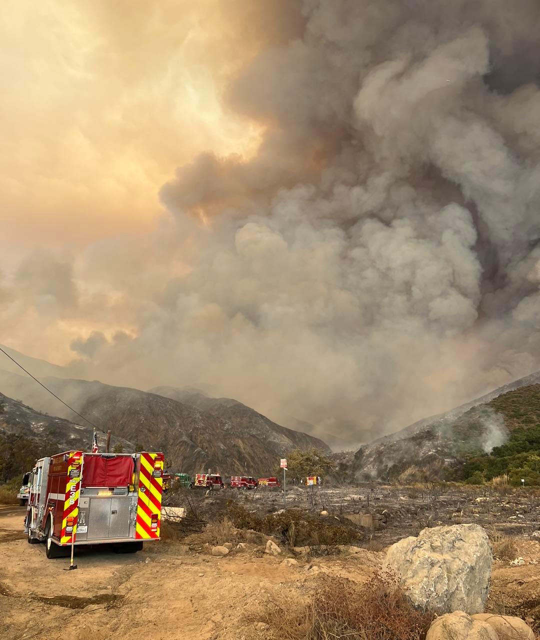 A third fire, the Airport Fire, was growing in Orange and Riverside counties in California on Sept. 11, 2024. (Cal Fire)