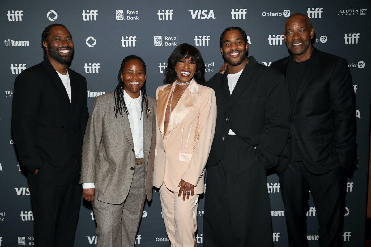 John David Washington, Katia Washington, Pauletta Washington, Malcolm Washington, and Denzel Washington attend Netflix's special presentation of "The Piano Lesson" during the Toronto International Film Festival at Princess of Wales Theatre on Sept. 10, 2024. (Mat Hayward/Getty Images for Netflix)