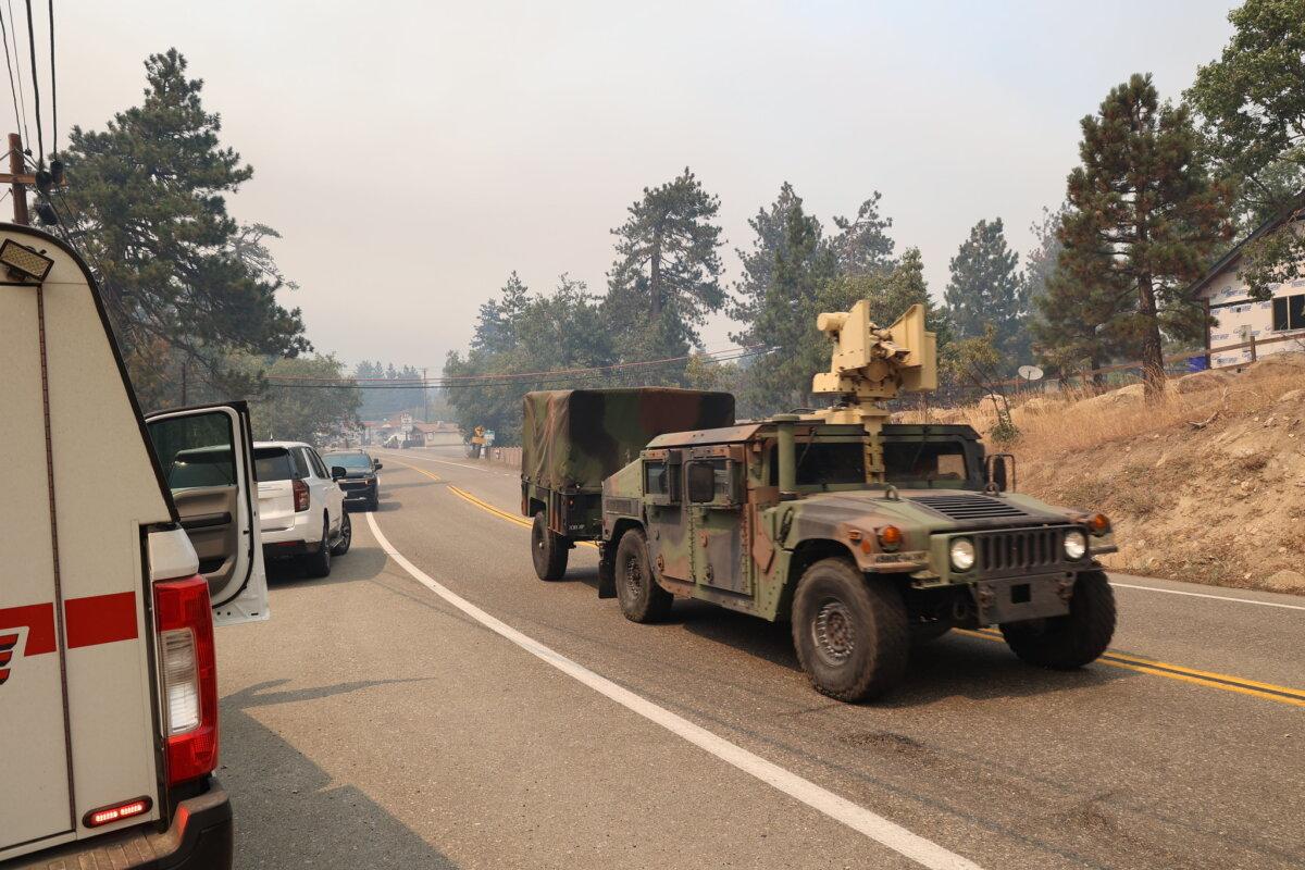 California Gov. Gavin Newsom ordered National Guard troops to assist in fighting the Line Fire burning in San Bernardino County, Calif., on Sept. 12, 2024.