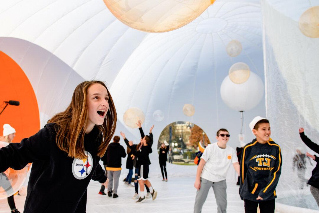 Students from Pleasant Hills Middle School play at a Headspace event in Pittsburgh on Nov. 15, 2019. (Jeff Swensen/Getty Images for Headspace)