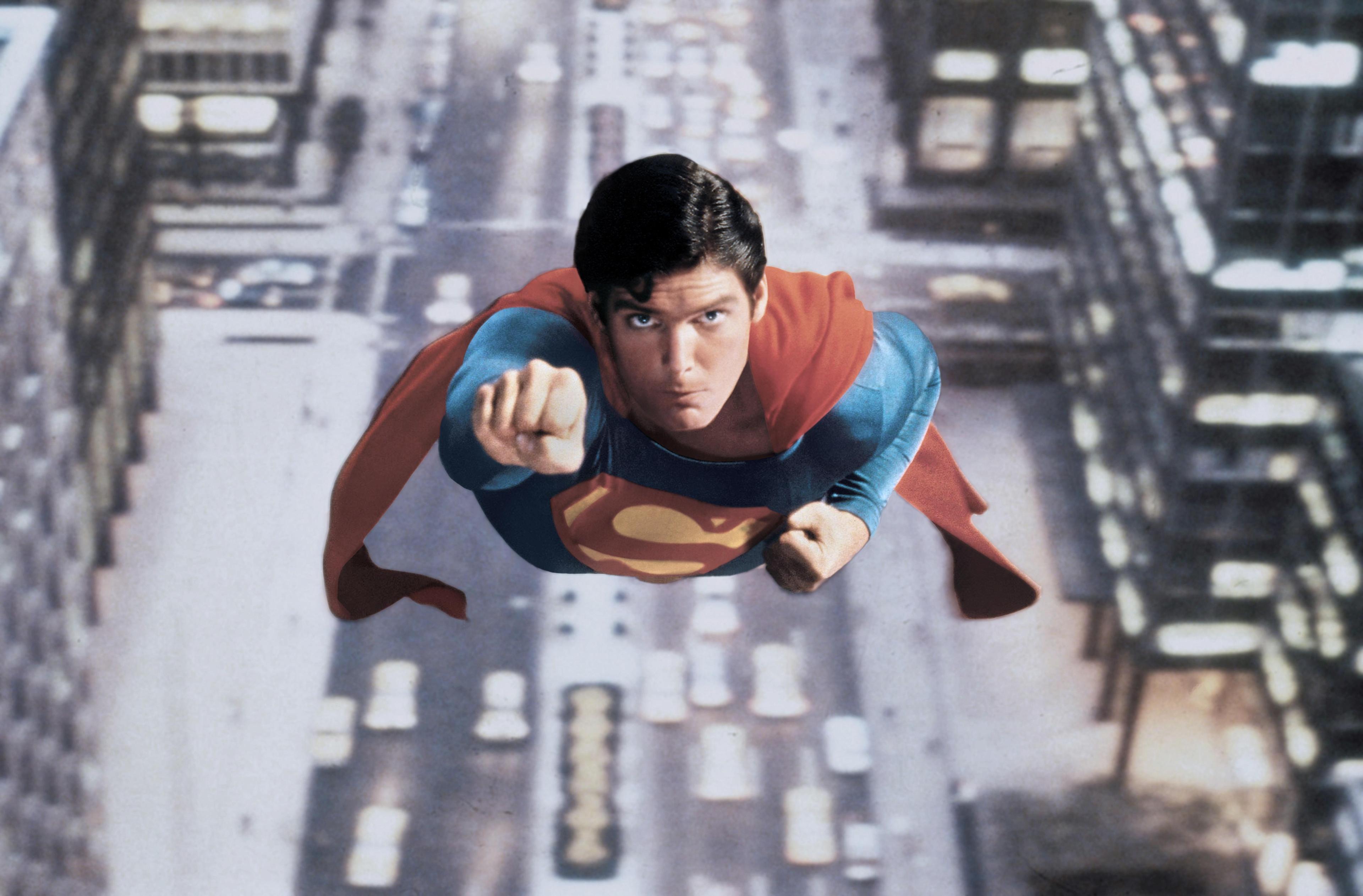 Made without computer special effects, "Superman" was the first film to  realistically show a person flying. Reeve's former glider pilot training helped his flying aerodynamics for his role as Superman. (MovieStillsDB)