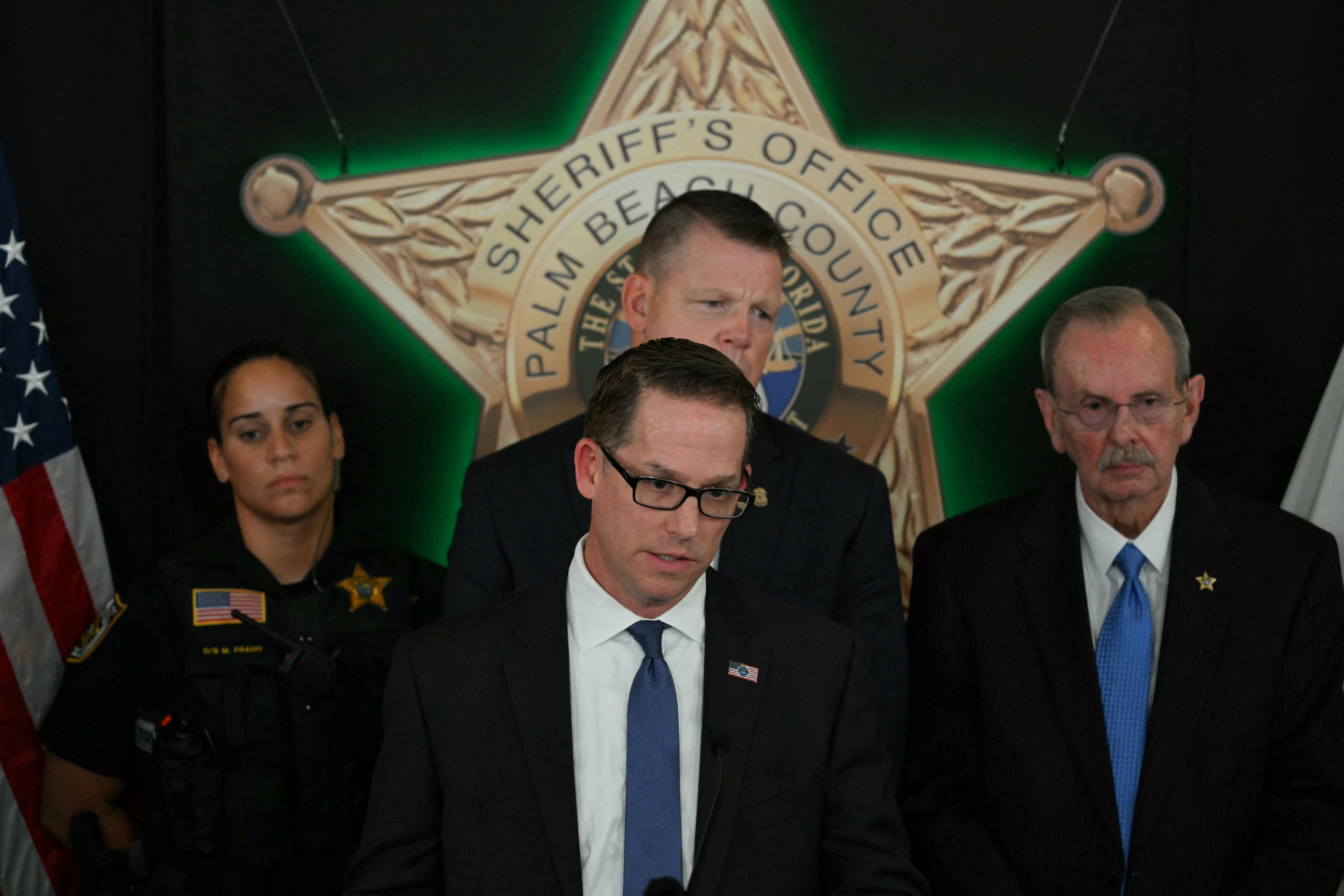 Special Agent in Charge Jeffrey Veltri of the FBI Miami Field Office speaks during a news conference about the attempted assassination attempt on former President and Republican presidential candidate Donald Trump, at the Palm Beach County Sheriff's Office in West Palm Beach, Fla., on Sept. 16, 2024. (Chandan Khanna/AFP via Getty Images)