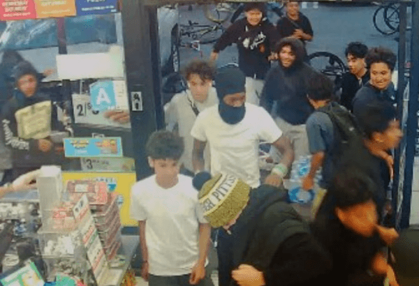 A flash mob attacks a 7-Eleven store at 8500 W Olympic Blvd in Los Angeles on August 9, 2024 at 7:50 pm. (Los Angeles Police Department)