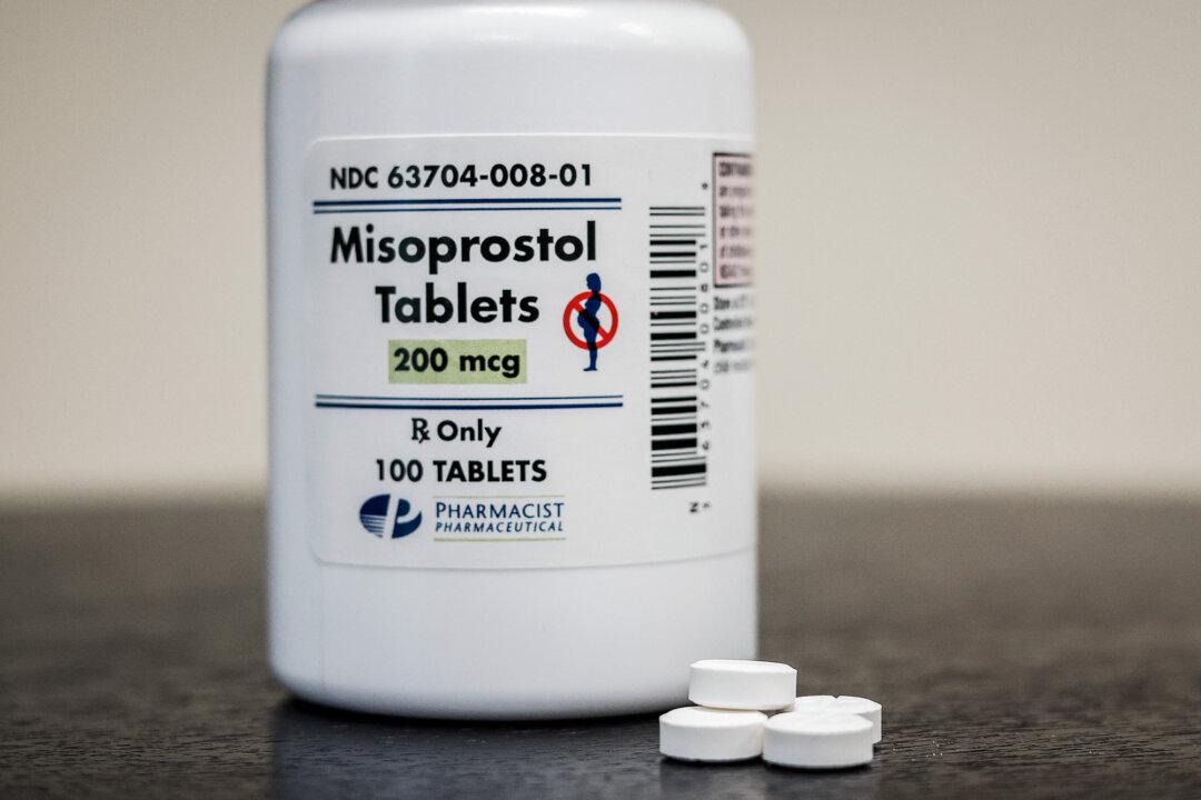 A bottle of Misoprostol tablets, an abortion pill, are displayed at a family planning clinic in Rockville, Md., on April 13, 2023. (Anna Moneymaker/Getty Images)