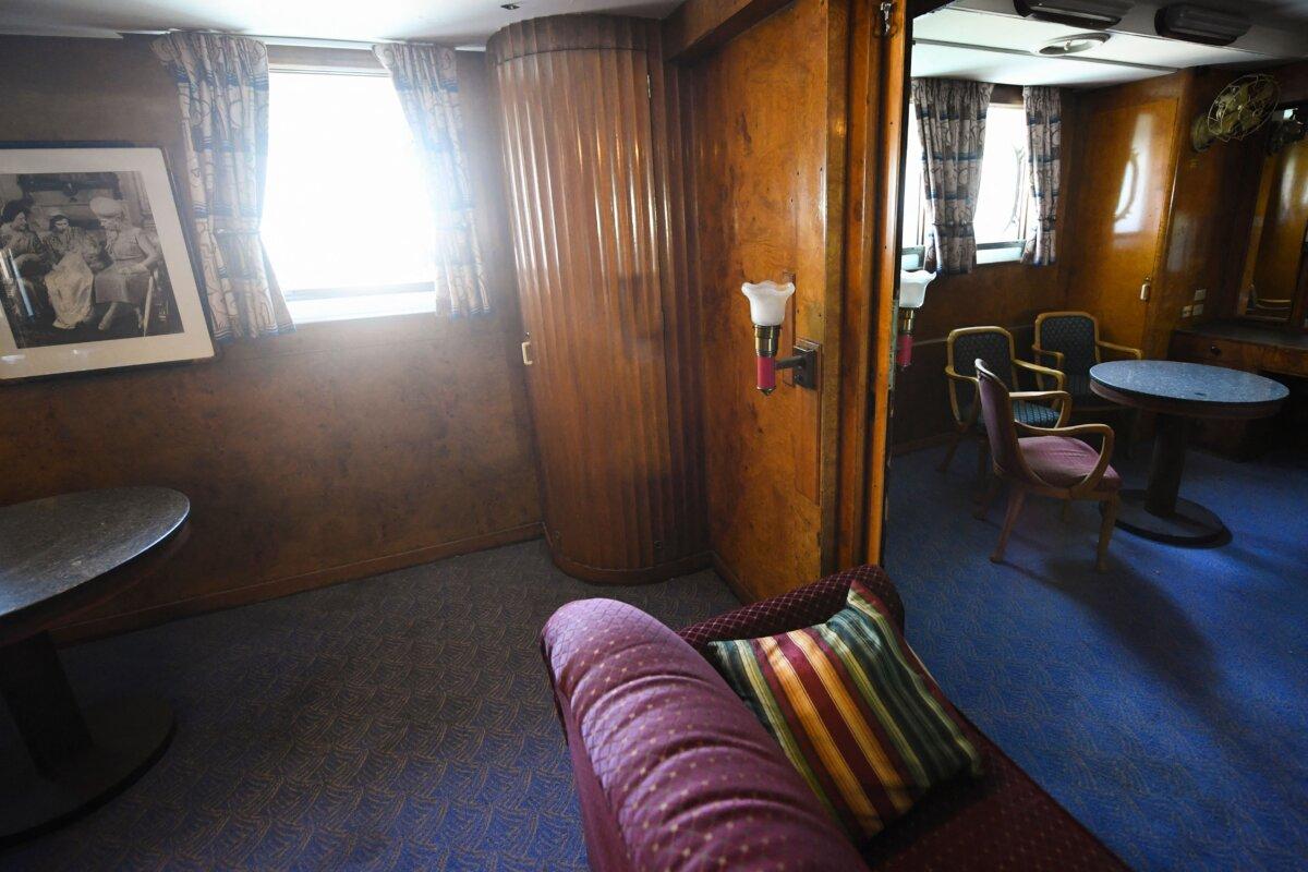 An interior view of the Queen Mary historic ocean liner docked at Long Beach, Calif., on Feb. 18, 2022. (Patrick T. Fallon/AFP via Getty Images)