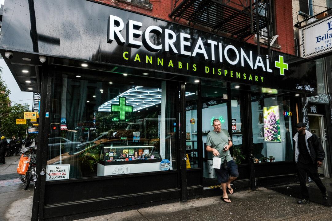 A legal cannabis dispensary is located in the East Village neighborhood of New York City on June 16, 2023. (Spencer Platt/Getty Images)