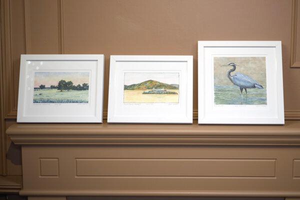 Three of John Hood’s watercolor paintings. (The Epoch Times)