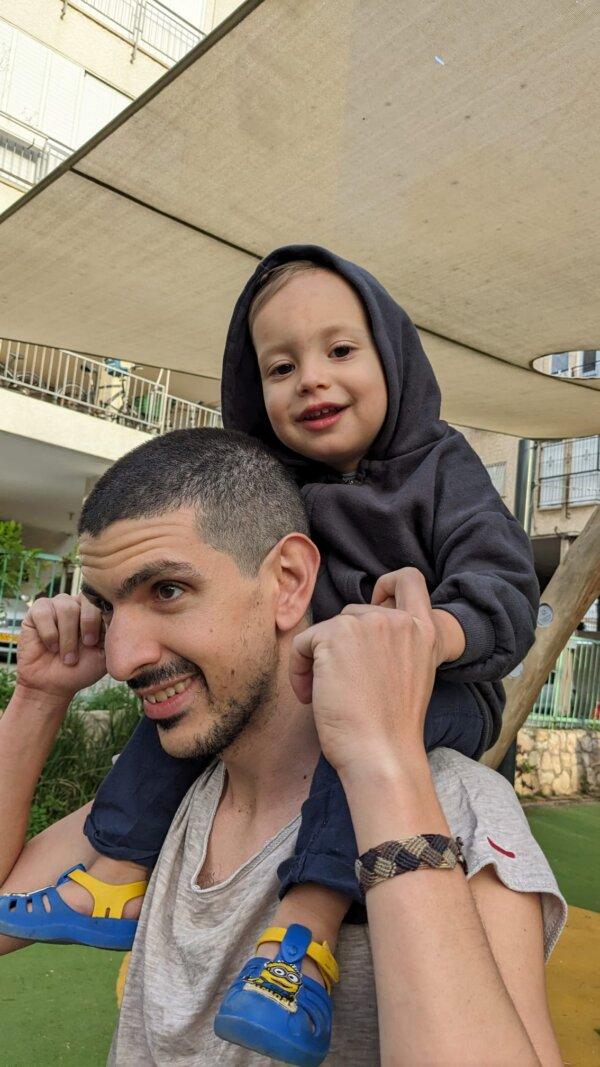 Hostage Or Levy with his son Almog. (Courtesy of Michael Levy)