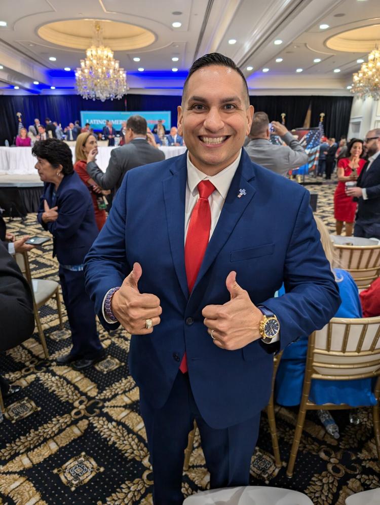 Richard Vega, a pastor, attended the "Latino Americans for Trump" roundtable in Miami on Oct. 22, 2024. (Jacob Burg/The Epoch Times)