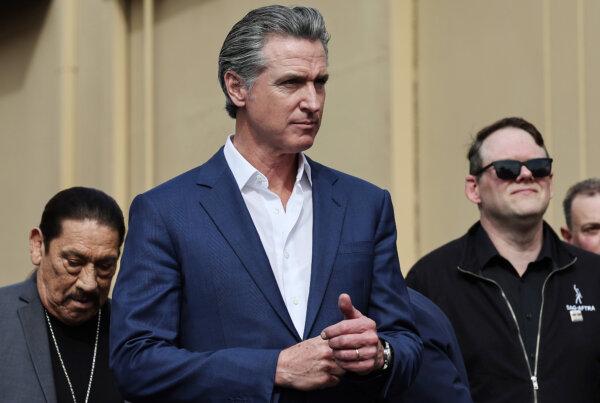 California Gov. Gavin Newsom attends a press conference in Los Angeles on Oct. 27, 2024. Newsom is among those who opposed Prop. 36, saying it went too far and could increase the state's prison population. (Mario Tama/Getty Images)