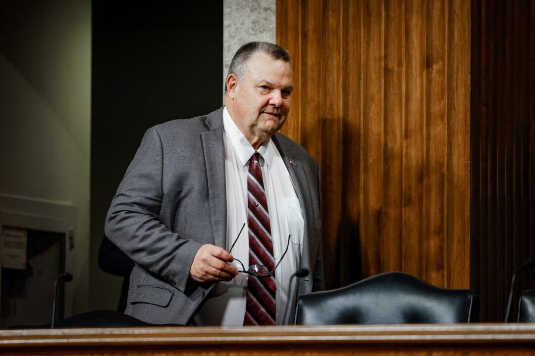 (Left) Sen. Jon Tester (D-Mont.) arrives for a hearing with the Senate Banking Committee on Capitol Hill on May 18, 2023. (Right) Montana Republican U.S. Senate candidate Tim Sheehy walks onstageat a Trump campaign rally at Montana State University in Bozeman, Mont., on Aug. 9, 2024. (Anna Moneymaker/Getty Images, Michael Ciaglo/Getty Images)